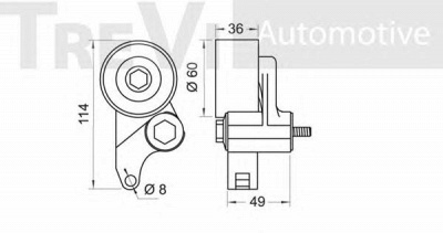 TREVI AUTOMOTIVE td1507 -  Натяжной ролик, ремень ГРМ